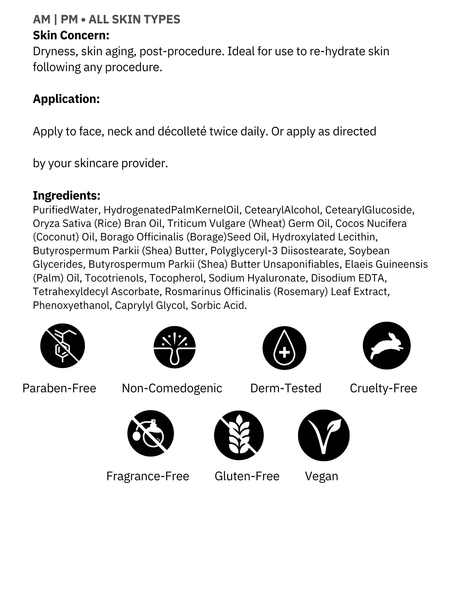 SoniaGenix® Vegan Skin Barrier application directions and ingredient information
